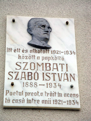 Szombati Szabó István emléktáblája